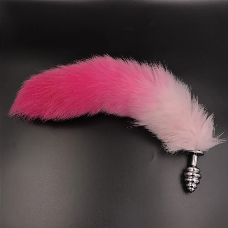 Игрушка Анальная пробка из нержавеющей стали с резьбой анальная анусом красным и