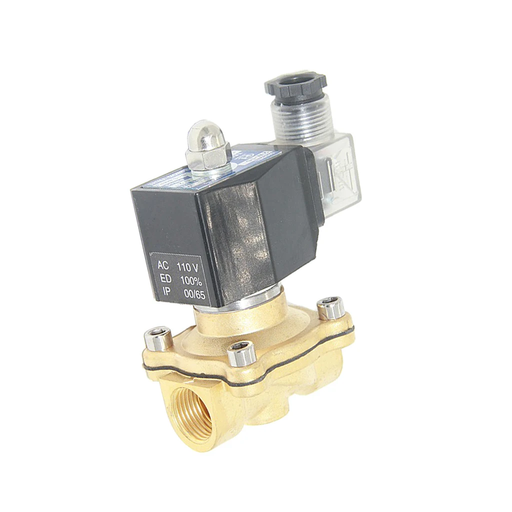 AC110V 1/2 &quotлатунный Электрический электромагнитный клапан Вода Воздух Топливо Газ