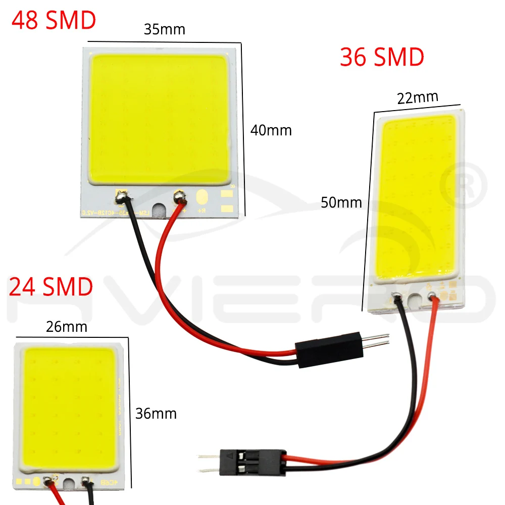 C5W Cob 24 36 48SMD чип белая лампа для чтения led T10 автомобильная светодиодная