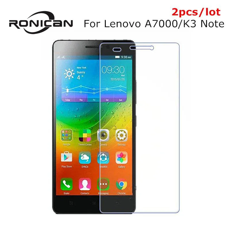 

2pcs Tempered Glass Screen Protector For Lenovo A7000 9H Safety Protective Film On K3Note A 7000 Dual Sim Plus pelicula de vidro