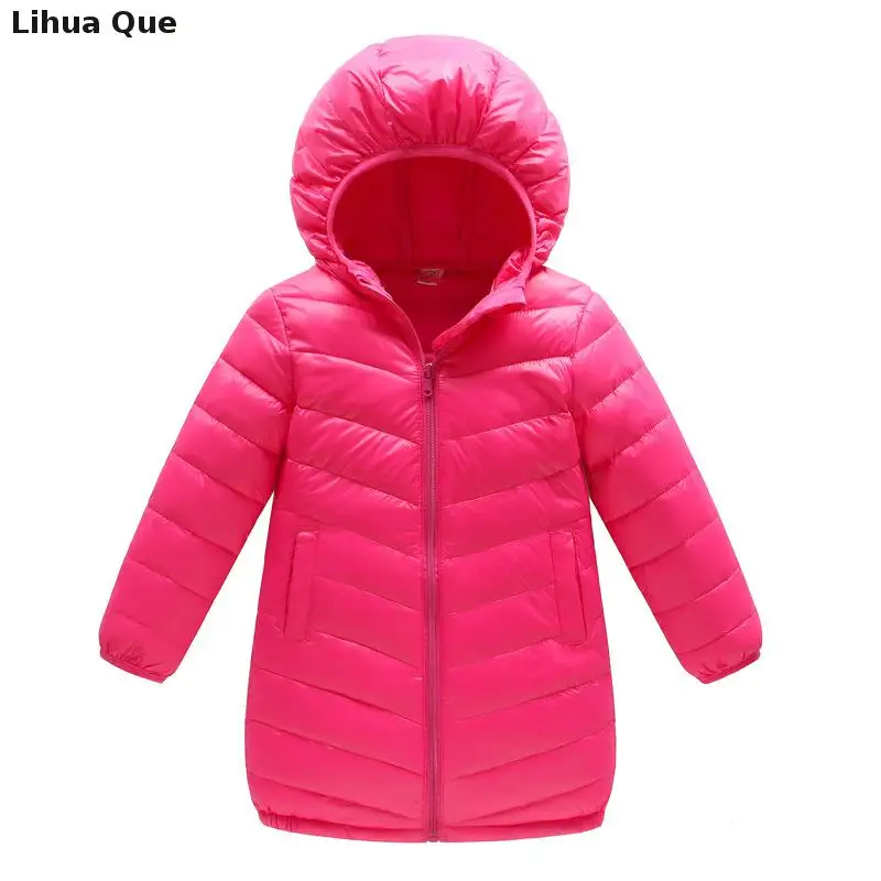 Детская зимняя куртка 2017 года для девочек Модная легкая зимнее пальто теплое