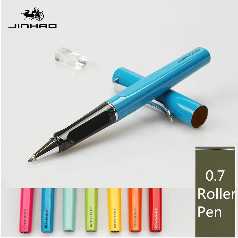 Jinhao rollerball pen luxury 599 six-color business metal ballpoint pen tip flat pen clip 0.7mm black refill Can customize LOGO