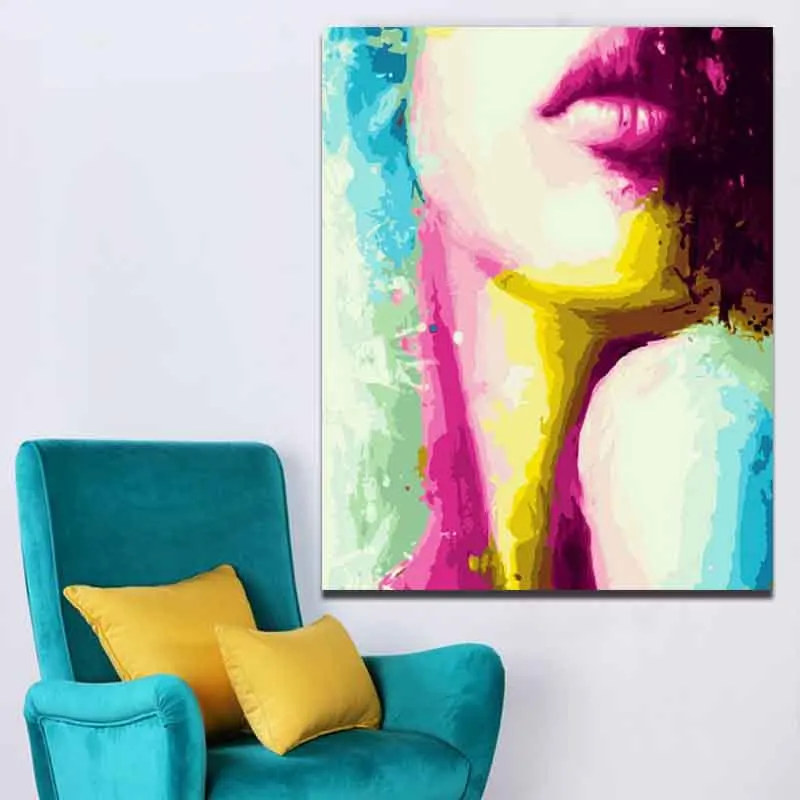 Рисуй по номеру Wall art живописи номерам с художественным рисунком фигура женщины