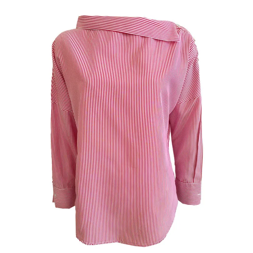 Женская рубашка в полоску с открытыми плечами без бретелек|blouses plus|blouse offcasual blouse |