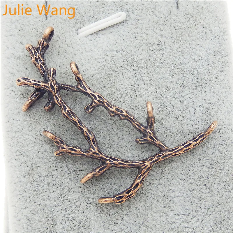 Julie Wang 5 шт. красные медные украшения мини ветви Форма Подвеска ручной работы