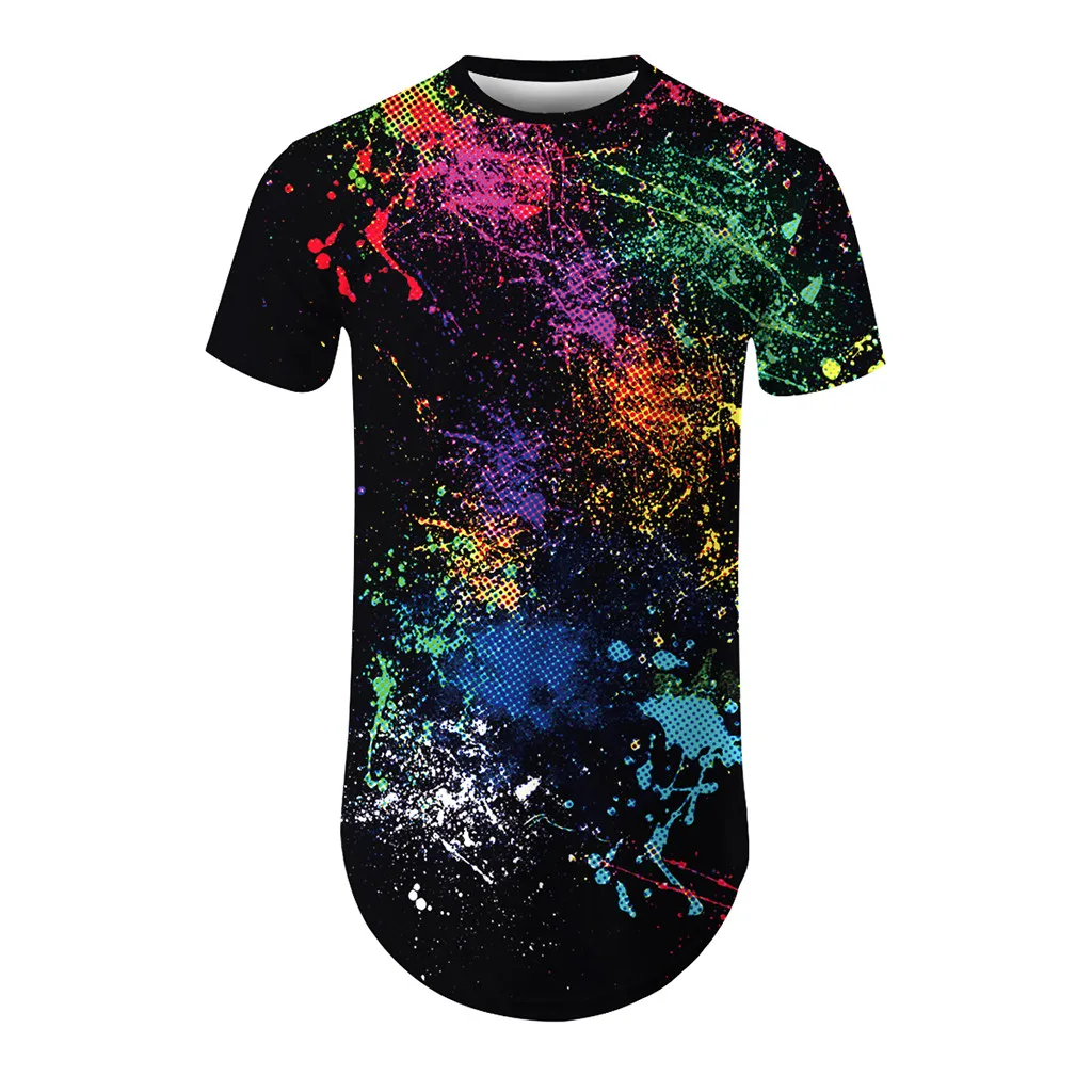 Мужская модная футболка с 3D принтом топы короткими рукавами Повседневные