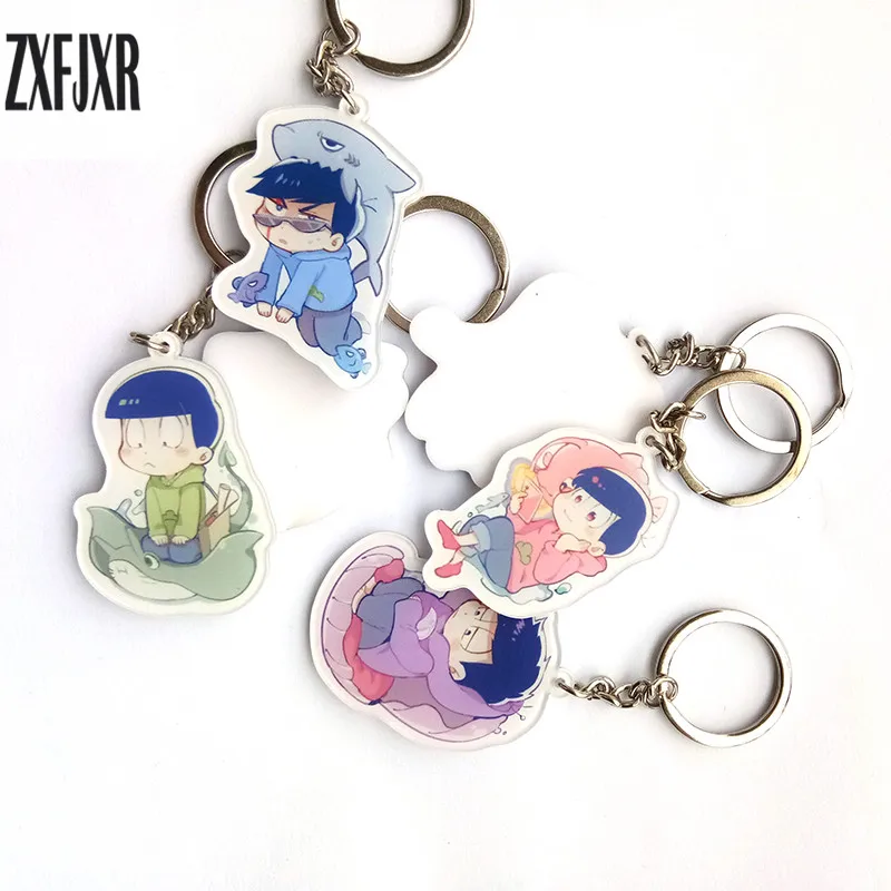 Аниме брелок для ключей Osomatsu san морской мир версия с животными Karamatsu Ichimatsu Jyushimatsu