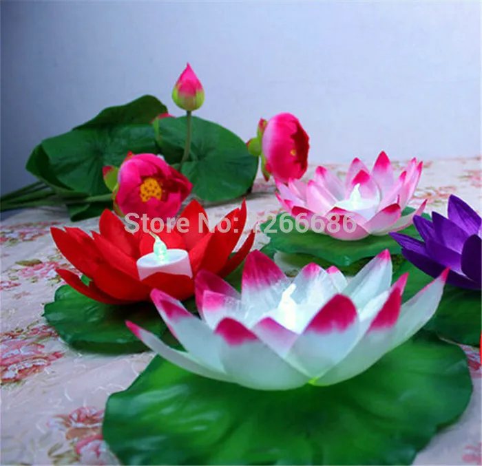 

300pcs/lot LED Floating lotus flower lamp Changing Color Electronic light