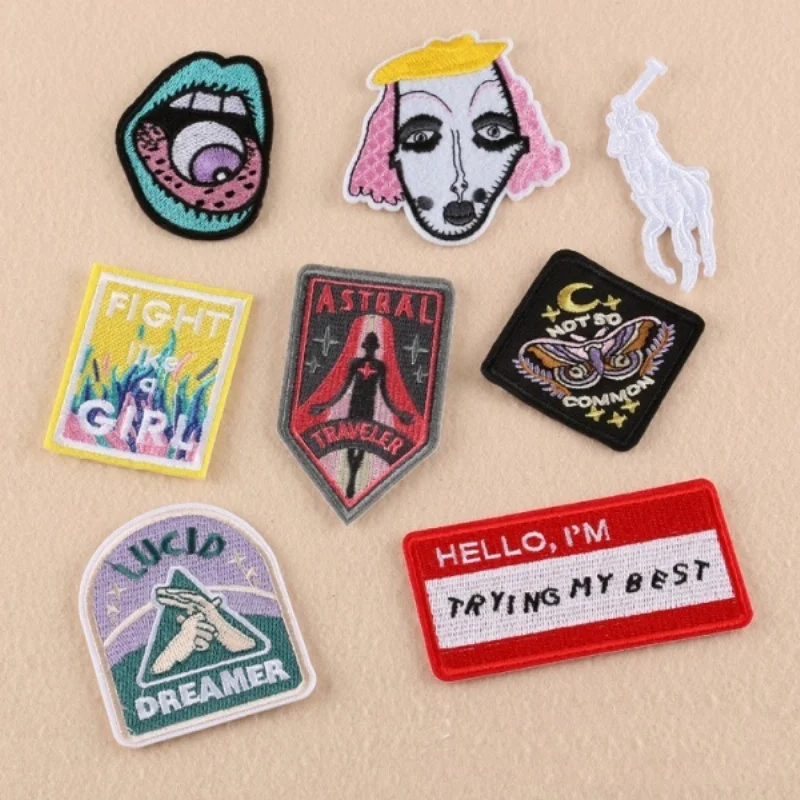 

Wholesale 40pcs DIY Embroidered Sewing On Patch Iron-On Patch Stickers For Clothes Sewing Fabric Applique Supplies YO34