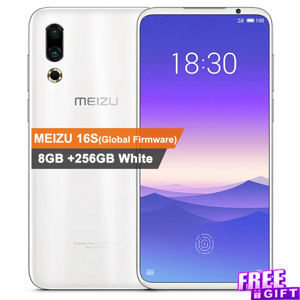 8GB 256GB White Мобильный телефон Meizu 16s с глобальной прошивкой, 6,2 дюймов, 8G, 256G, Snapdragon 855, 48 Мп+ 20 Мп камера, Встроенный сканер отпечатков пальцев, NFC Смартфон - Цвет: 8GB 256GB White