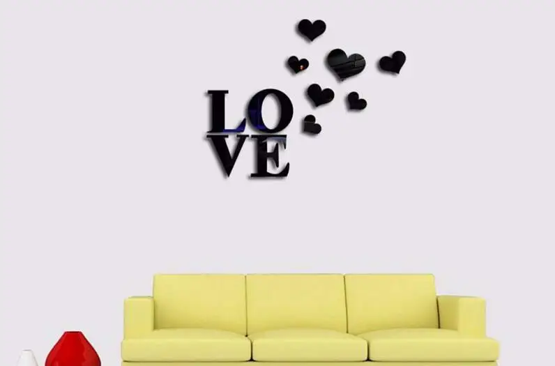 Новые творческие акриловое зеркало Стикеры для украшения стен Спальня