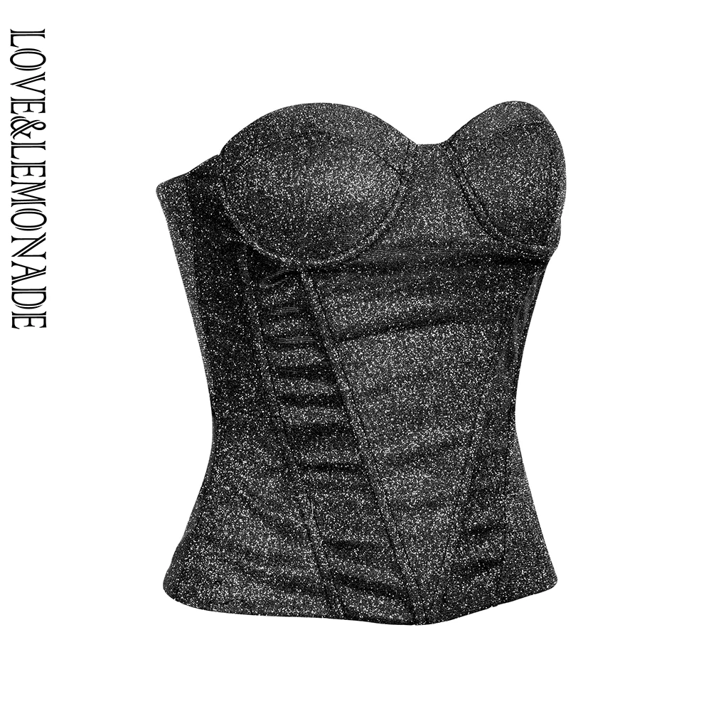 Женский топ-труба LOVE &amp LEMONADE Блестящий эластичный Топ на груди модель LM81760 |