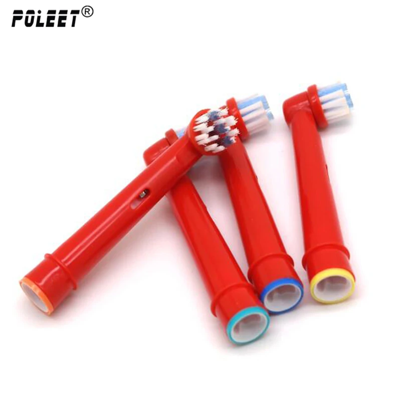 Poleet 8Pcs/Lot Electric ToothBrush Replacement Heads Red EB-10A EB10A EB10-2K For Oral By Hygiene Kids Toothbrush Head | Бытовая