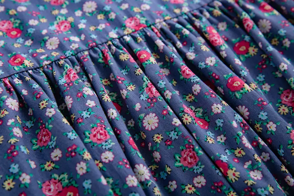 Pettgirl Flower Print Maxi Dress For Girls With White Apron And Hat Russia Style Kids Costumes Long Party Dresses | Детская одежда и