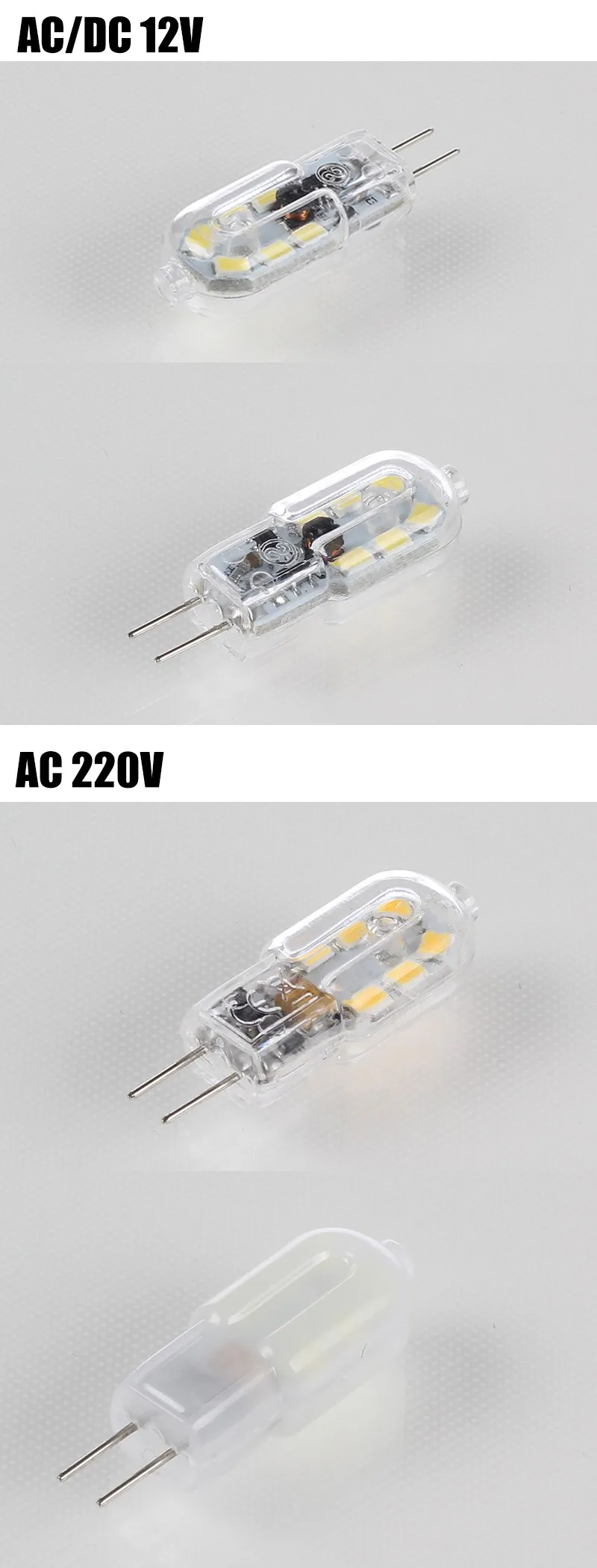5 шт. AC220V/DC12V Mini G4 Светодиодный светильник 2 Вт SMD2835 лампада светодиодный G4 лампа молочно-прозрачная крышка Замена галогенного G4 кристаллического прожектора