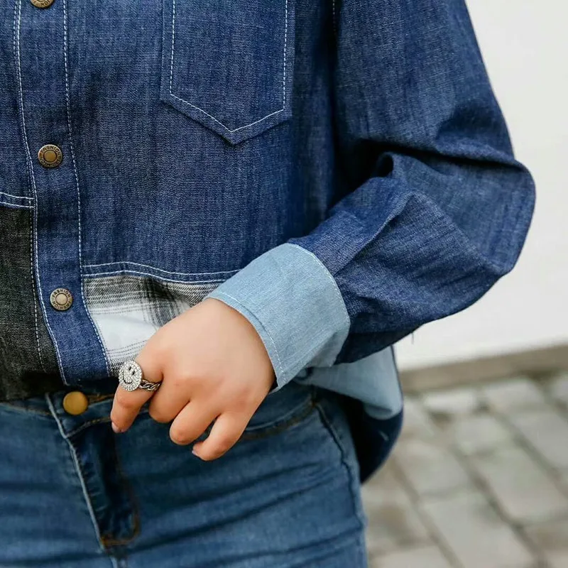 Женская клетчатая блузка TWOTWINSTYLE осенняя черная повседневная однобортная