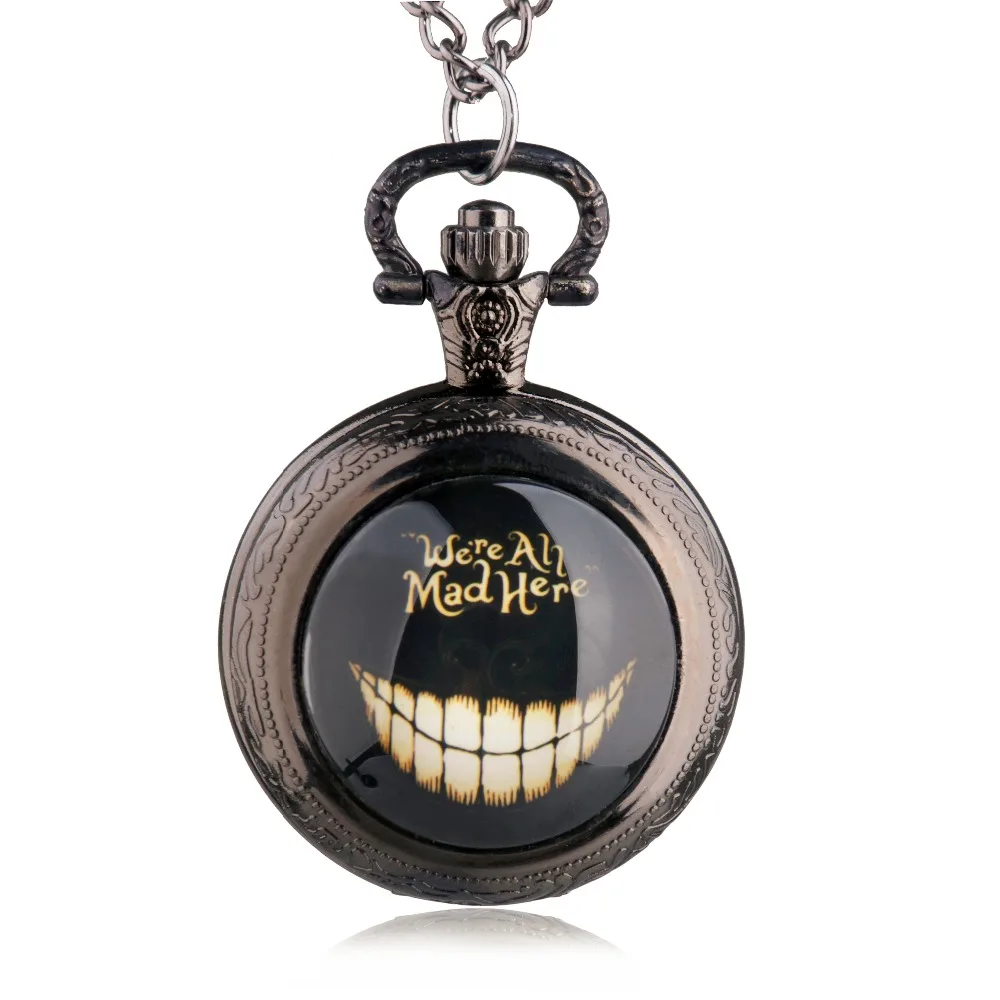 Горячая тема Alice in Wonderland We're All Mad Here кварцевые карманные часы Аналоговые в виде