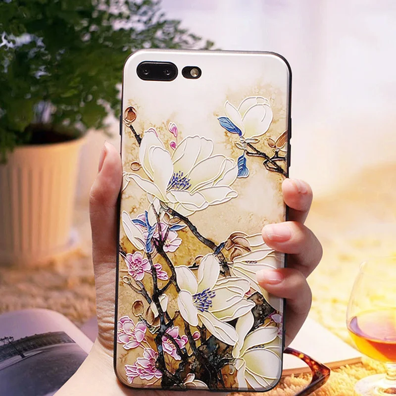 Роскошный чехол с 3D рельефным цветком для Xiaomi A1 5X A2 6 6X 8 8SE Redmi 4X 6A 4A S2 мягкий