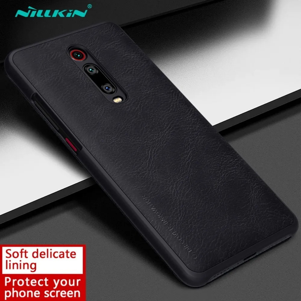 Black Для Xiaomi Redmi K20 Xiaom mi 9T 9T Pro откидная крышка Nillkin Qin Роскошный кожаный бумажник для книг Xiaomi Redmi K20 Pro защитный чехол - Цвет: Black
