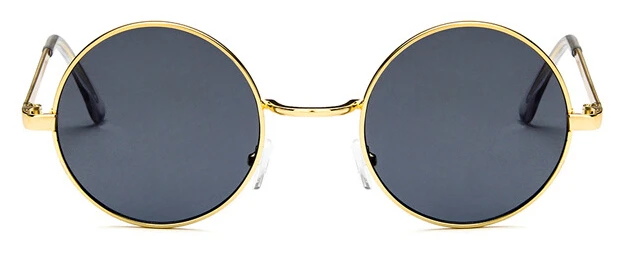 Gold gray Круглые Солнцезащитные очки для женщин, красные, желтые, синие, зеленые, прозрачные линзы, солнцезащитные очки для женщин, маленькие хип-хоп солнцезащитные очки De Sol - Цвет линз: Gold gray