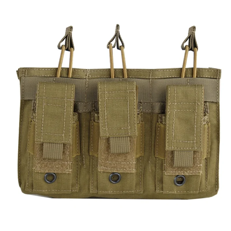 MC 1000D нейлон тактический MOLLE тройной Открытый верх подсумок быстро AK AR M4 FAMAS Mag подсумок Военная Пейнтбольная техника - Цвет: MC