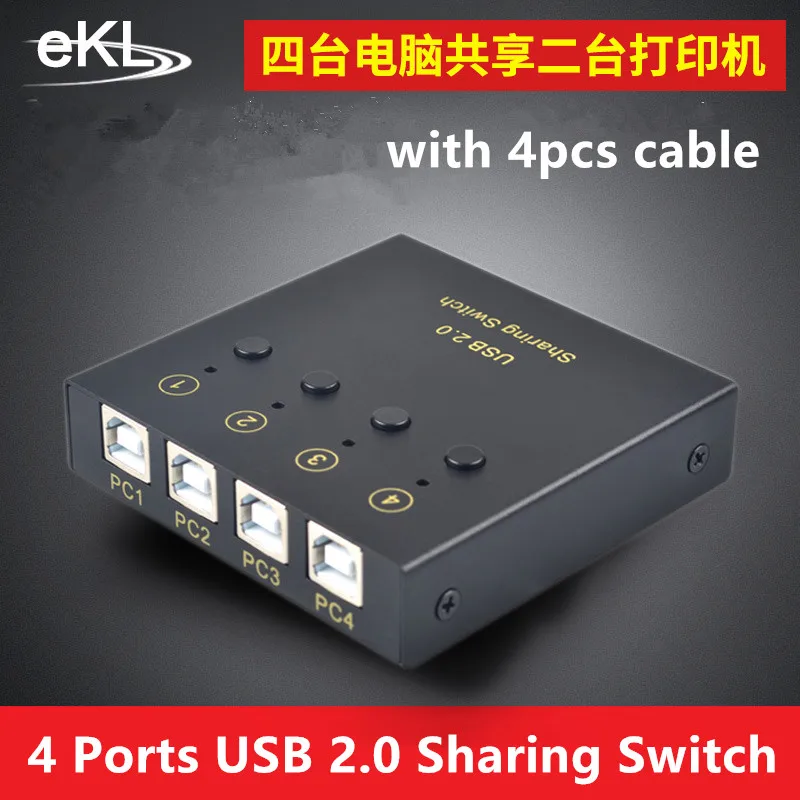 

EKL 2 Ports 4 Ports USB 2.0 Sharing Switch Switcher Adapter Box For PC Scanner Printer manual switch computer software switch