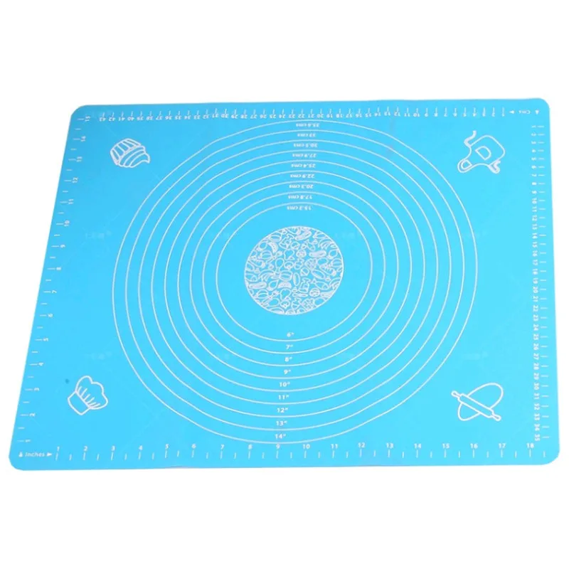 Blue 4 цвета антипригарный Силиконовый коврик 40x30 см прокатки теста Кондитерские торты коврик-подкладка для выпечки муки стол лист кухонные инструменты - Цвет: Blue