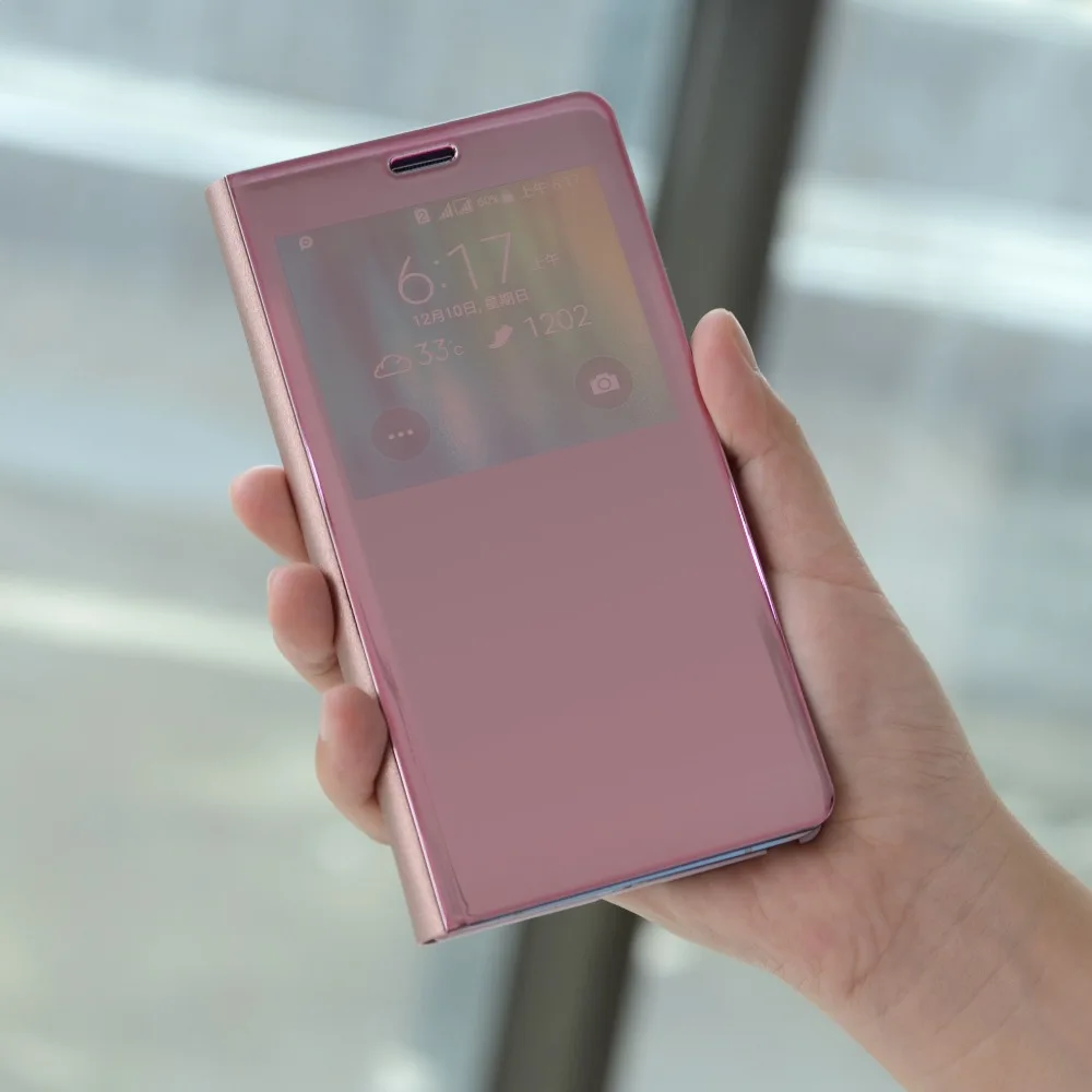 Откидной зеркальный чехол для телефона samsung Galaxy Note 4 Note4 Galaxy Z SM N910 N910F N910C N9100 SM-N910F SM-N910C