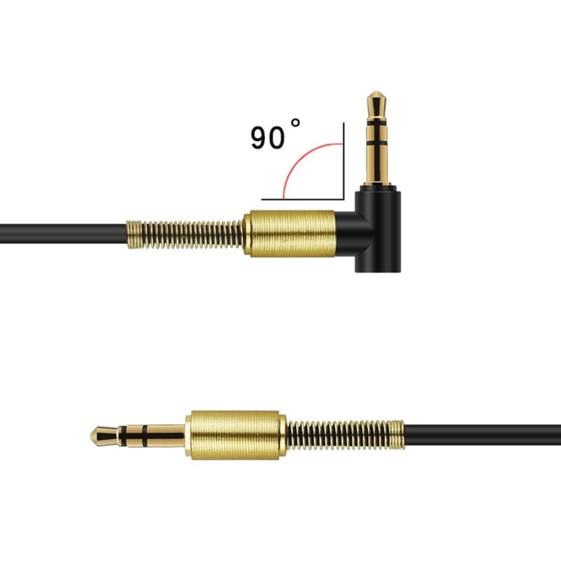 2019 Новый 3 5 мм штекер 90 градусов угол аудио Aux пружинный кабель для автомобиля - Фото №1