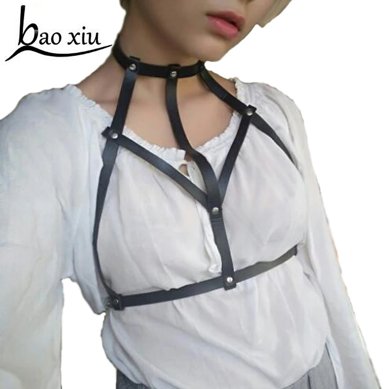 Новинка 2020 модный сексуальный кожаный топ на бретельках бюстгальтер бондаж