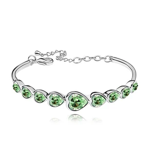 Роскошный браслет Kpop в форме сердца изготовленный из кристаллов Swarovski pulseira