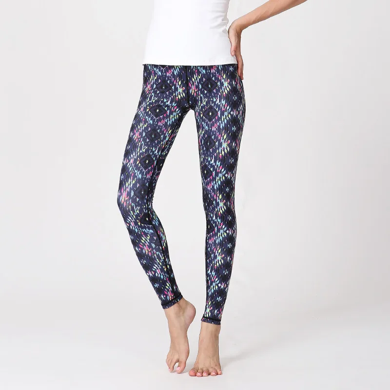 Women Print Yoga Pant Outdoor Tights Fitness Gym Running Pants High Waist Female Leggings Geometric Digital Printing | Спорт и
