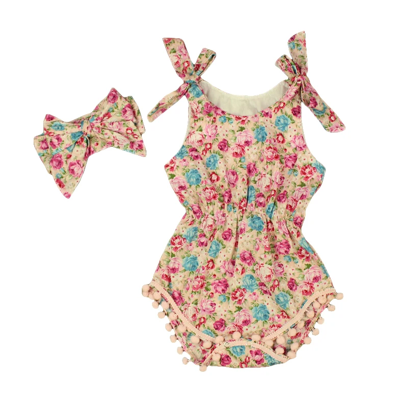 Новинка 2016 года хлопковый комбинезон в винтажном стиле с цветочным рисунком для