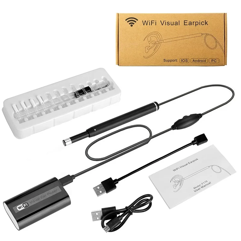 Черный медицинский usb эндоскоп F170 с Wi Fi камера для осмотра 5 мм Цифровое видео
