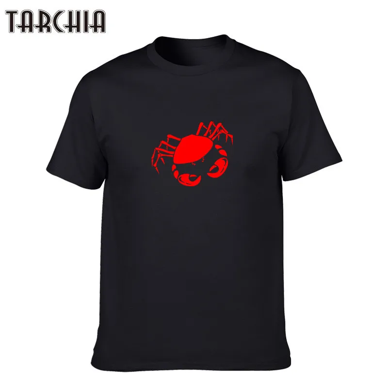 Футболка TARCHIA мужская с принтом крабов повседневная тенниска из хлопка майка