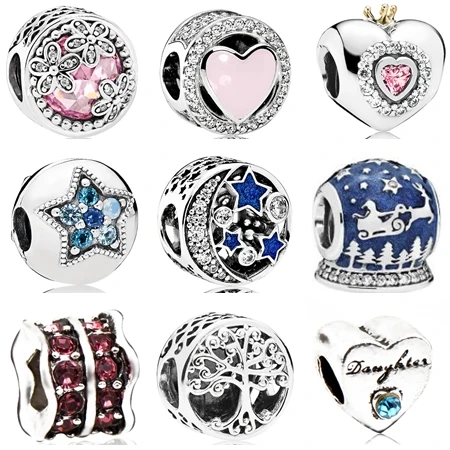Btuamb High Quality Enamel Starfish Angel Heart Tree Crystal Beads Charms Fit Pandora Bracelets &amp Bangles Necklace DIY Jewelry |