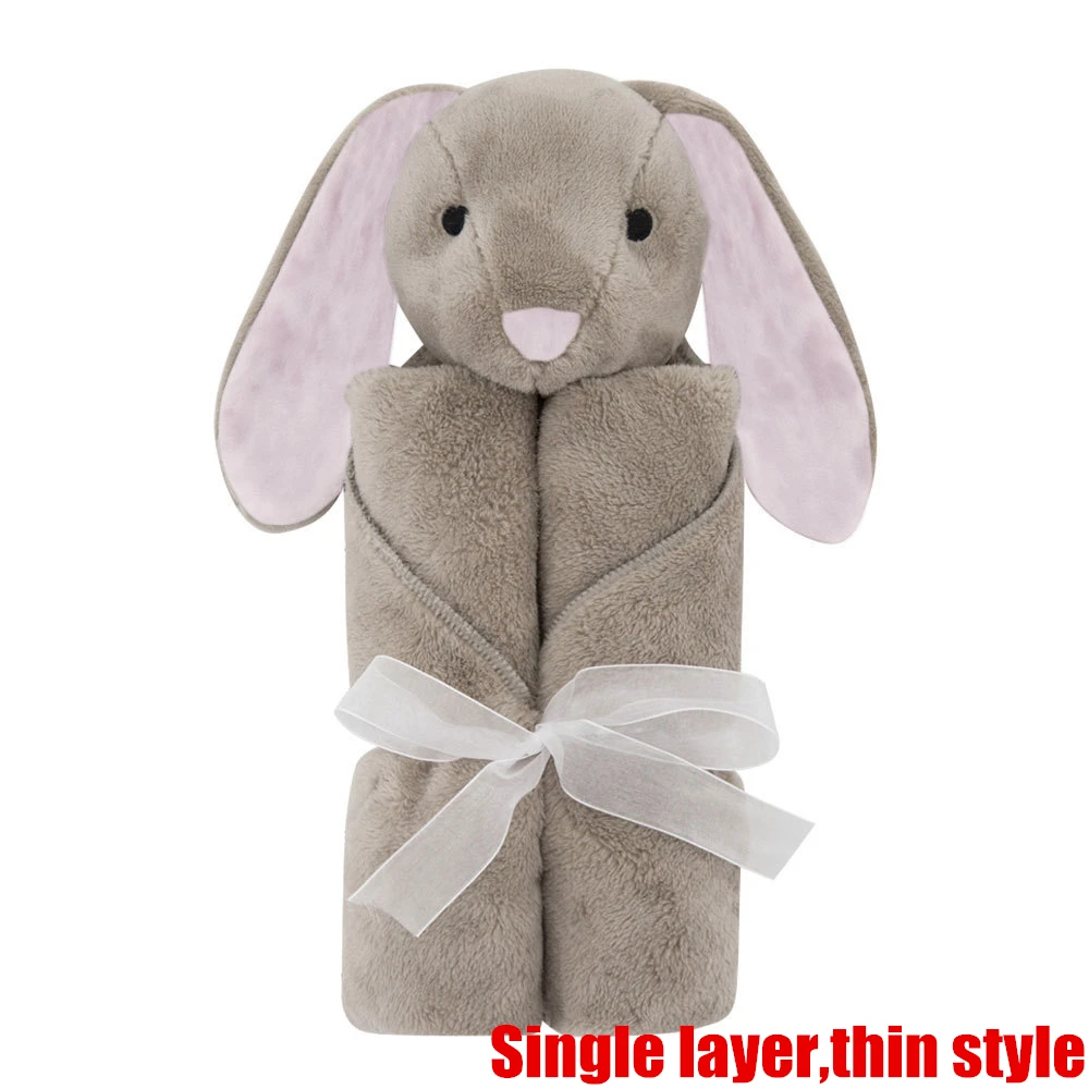 Brown rabbit thin Детское одеяло s для новорожденных животных, уплотненное Фланелевое детское муслиновое пеленание, конверт для коляски, обертка для детей, для игры в ванной, постельные принадлежности, одеяло - Цвет: Brown rabbit thin