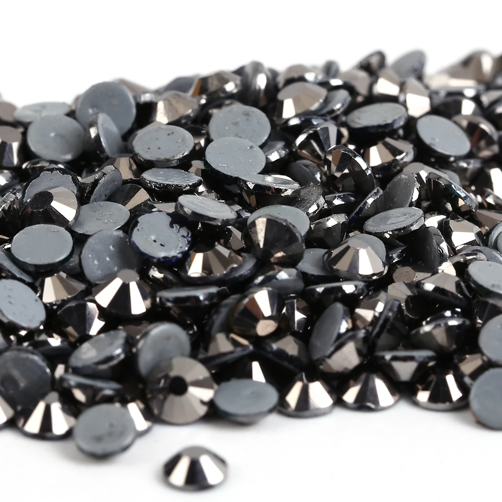 

ss6,ss10,ss16,ss20,ss30 Jet Hematite Iron On Rhinestones/Hot fix Crystal Rhinestones Strass Sewing & Fabric Garment stones