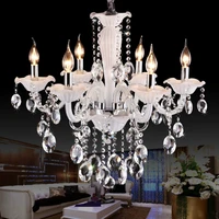 white 6 lamp crystal lighting chandeliers modern crystal chandelier living room lights bedroom lamp k9 crystal chandelier light