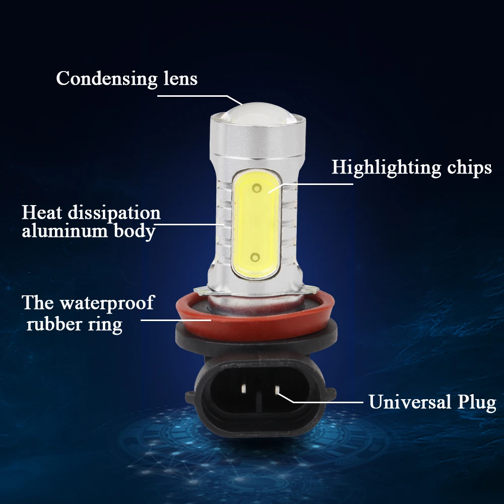 2 шт. белые Автомобильные светодиодные лампы H8 H11|Передние LED-фары для авто| |