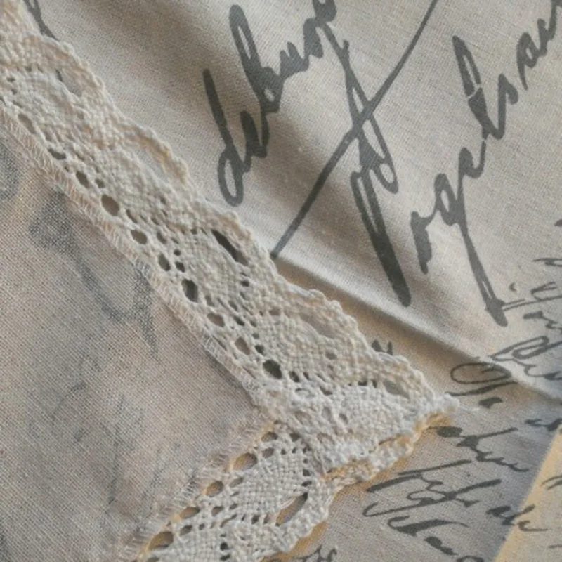 Скатерть в Европейском стиле льняная скатерть с кружевными краями прямоугольная буквенным принтом для