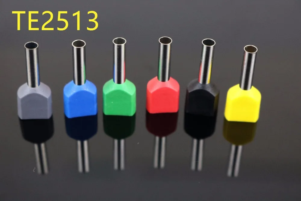 

100 шт двойной трубы изолированный холодный пресс-терминал медный обжимной соединитель TE2513