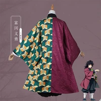 animedemon slayer kimetsu no yaiba tomioka giyuu haori coat top cosplay costume kimono uniform halloween suit for women men