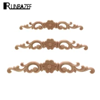 runbazef european style home decorates dongyang wood carving white embryo long applique door bed decorative flower piece kawaii