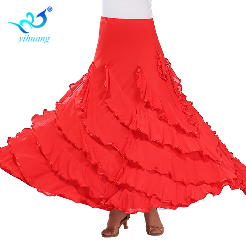 Женская длинная юбка для бальных танцев|ballroom dance dress|flamenco skirtdance ballroom dress |
