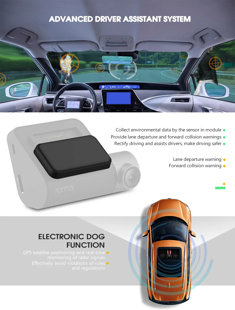 Xiaomi 70mai Pro Автомобильный видеорегистратор Камера 1944P gps ADAS 140 градусов FOV ночная версия Голосовое управление английская/Русская версия