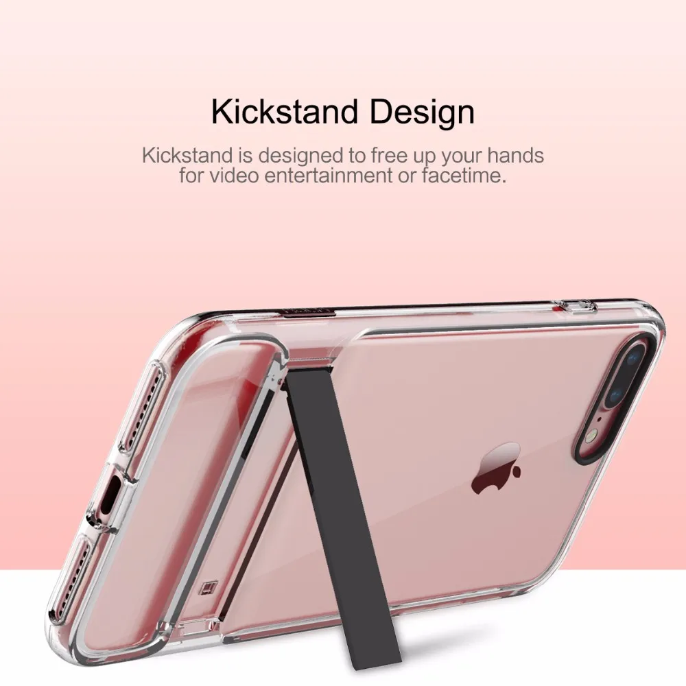 Чехол Rock для iPhone 7, 7 Plus, серия Royce, с подставкой, TPU+ PC, прозрачный чехол для телефона, для iPhone 7 Plus, чехол для телефона, роскошный