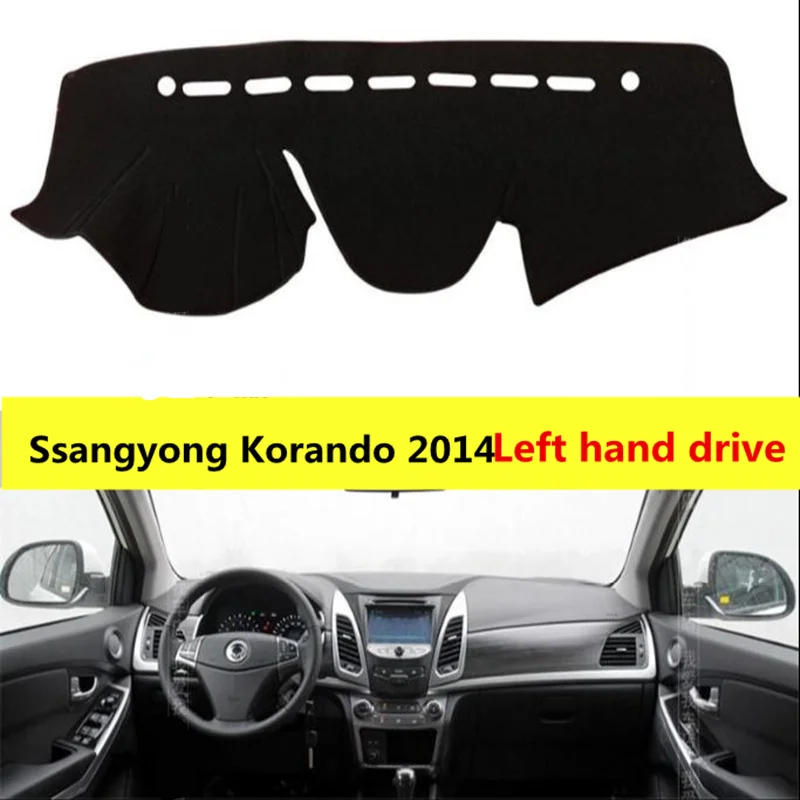 

TAIJS Left hand drive car dashboard mat cover for Ssangyong Korando 2014 Polyester Fiber Autodashboard rug for Ssangyong Korando