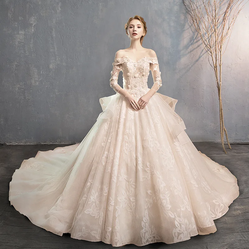 2020 Vestido De Novias Mrs Win бальное платье принцессы с вырезом лодочкой роскошное Mariee Grande