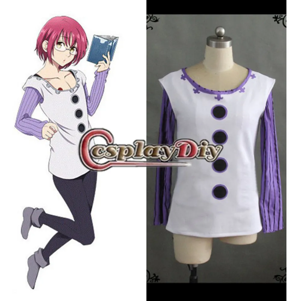 

CosplayDiy Women's Shirt he Seven Deadly Sins Nanatsu no Taizai Gowther Goat's Sin of Lust Shirt Top Cosplay